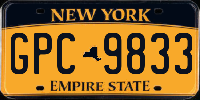 NY license plate GPC9833