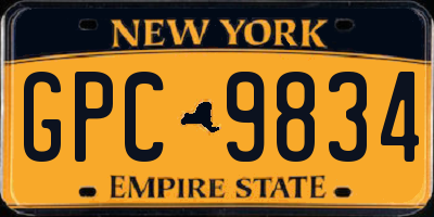 NY license plate GPC9834