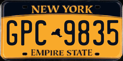 NY license plate GPC9835