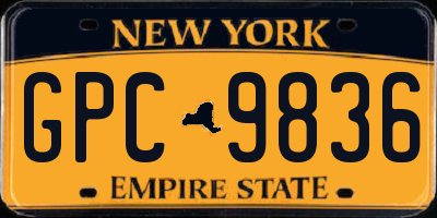 NY license plate GPC9836