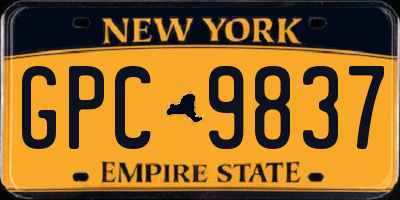 NY license plate GPC9837