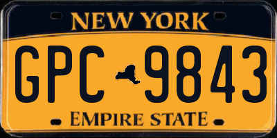 NY license plate GPC9843