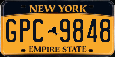 NY license plate GPC9848