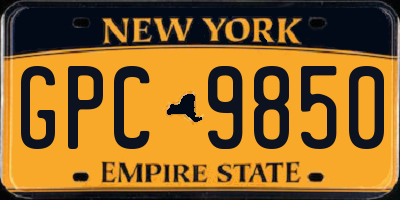 NY license plate GPC9850