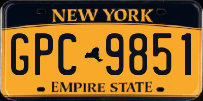 NY license plate GPC9851