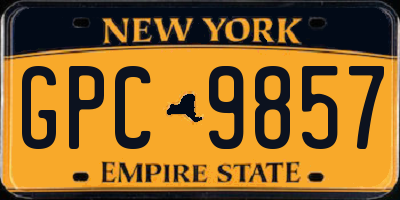 NY license plate GPC9857
