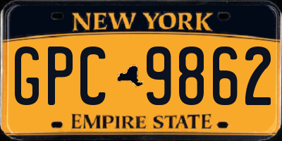 NY license plate GPC9862