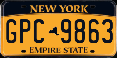 NY license plate GPC9863