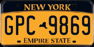 NY license plate GPC9869