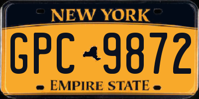 NY license plate GPC9872
