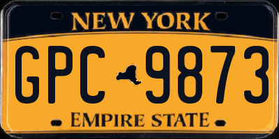 NY license plate GPC9873