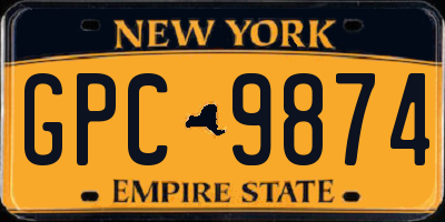 NY license plate GPC9874