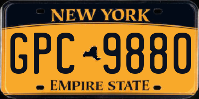 NY license plate GPC9880