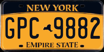 NY license plate GPC9882