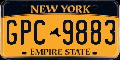 NY license plate GPC9883
