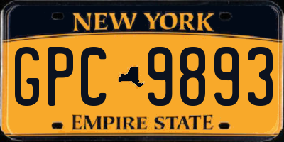 NY license plate GPC9893