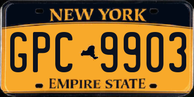 NY license plate GPC9903