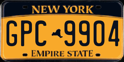 NY license plate GPC9904