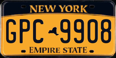 NY license plate GPC9908