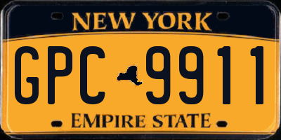 NY license plate GPC9911