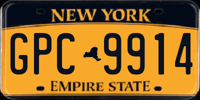 NY license plate GPC9914