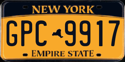 NY license plate GPC9917