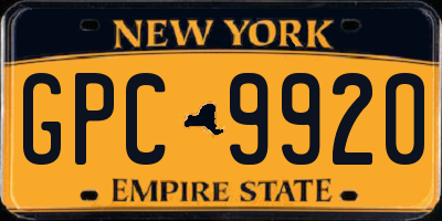 NY license plate GPC9920