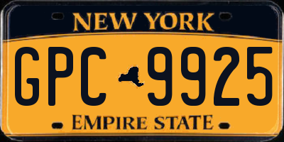 NY license plate GPC9925