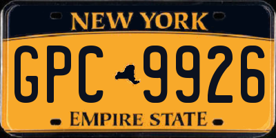 NY license plate GPC9926