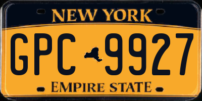 NY license plate GPC9927
