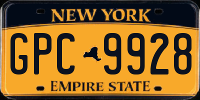 NY license plate GPC9928
