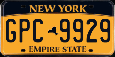 NY license plate GPC9929