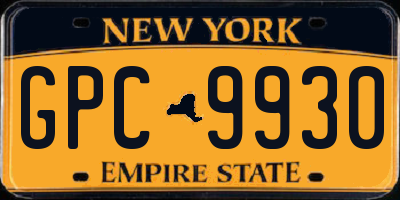 NY license plate GPC9930