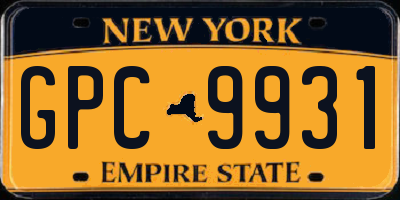 NY license plate GPC9931