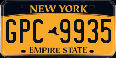 NY license plate GPC9935