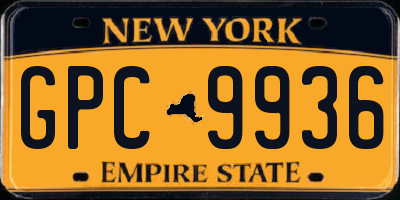 NY license plate GPC9936