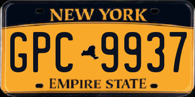 NY license plate GPC9937