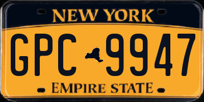 NY license plate GPC9947