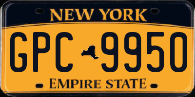 NY license plate GPC9950