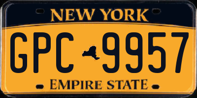 NY license plate GPC9957