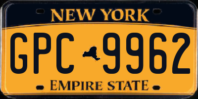 NY license plate GPC9962