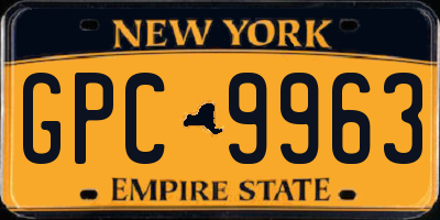 NY license plate GPC9963
