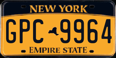 NY license plate GPC9964