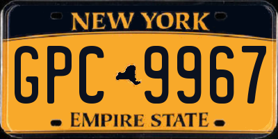 NY license plate GPC9967