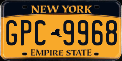 NY license plate GPC9968