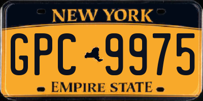 NY license plate GPC9975