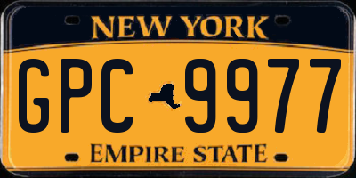 NY license plate GPC9977