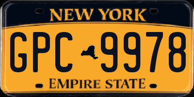 NY license plate GPC9978