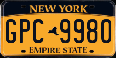 NY license plate GPC9980