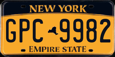 NY license plate GPC9982